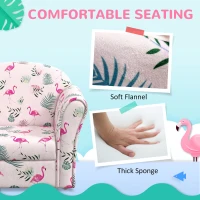 AIYAPLAY Kids Armchair with Flamingo Design, Wooden Frame, for Bedroom, Playroom, Kids Room - Pink(m-5)