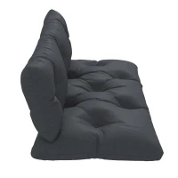 Outsunny Set 2 Cuscini da Giardino per Divani e Pallet in Poliestere con Imbottitura Spessa, Grigio Carbone(m-6)
