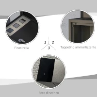 HOMCOM Cassetta Postale in Metallo con 2 Chiavi di Sicurezza, 3 Finestre e Foro di Drenaggio, 36.5x11.5x29 cm, Nera(m-5)