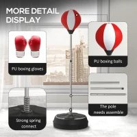 HOMCOM Punching Bag with Stand Boxing Bag Set with Adjustable Height, Red(m-7)