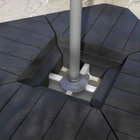 Outsunny Umbrella Weights for Cantilever Parasols, Set of 4 Heavy Duty Parasol Base Stand Weights, 80kg Sand or 60kg Water Filled, Black(m-9)