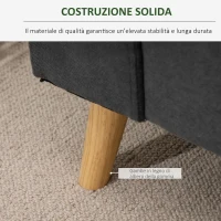 HOMCOM Divano Angolare 3 Posti, Divano ad Angolo con Penisola Reversibile 193x136x85 cm, Divanetto a L Convertibile Moderno con Cuscini Rimovibili in Tessuto Effetto Lino per Salotto e Soggiorno, Grigio(m-7)