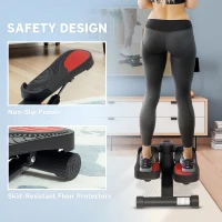 SPORTNOW Mini-Stepper - Compact Fitness Apparaat voor Workouts met LCD-Monitor en Antislippedalen, Zwart(m-6)