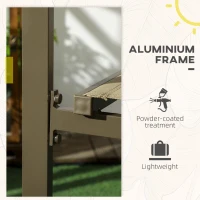 Outsunny Set of Two Aluminium Stacking Garden Chairs - Khaki(m-4)