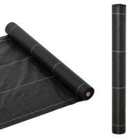 Outsunny 1m x 50m Weed Control Membrane, Heavy Duty Weed Control Barrier Fabric, 90gsm Ground Cover for Patios, Garden, Flower beds, Landscaping(m-1)
