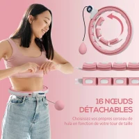 SPORTNOW Hula Hoop Cerceau avec Picots de Massage ajustable de 76 à 113 cm de tour de taille 16 segments amovibles, fitness(m-5)