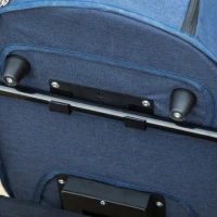 PawHut Pet Stroller, 2 in 1 Dog Carrier Foldable Cat Pushchair with 4 Wheels, Adjustable Canopy, Safety Leashes, Storage Basket for Miniature Small Dogs, Blue(m-9)