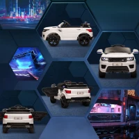 HOMCOM Voiture électrique enfants véhicule électrique 12 V, double moteurs, 3 à 5 km/h, blanc(m-8)