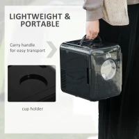 HOMCOM 4L Mini Fridge 6Can, AC+DC Portable Cooler & Warmer Car Refrigerator for Skincare, Makeup, Cosmetics, Food, for Bedroom, Home, Caravan, Car, Black(m-6)