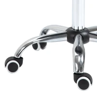 HOMCOM Sgabello da Lavoro a Sella con Ruote e Altezza Regolabile per Negozi Parrucchiere e Tattoo, 52x53x49-61cm Grigio(m-9)