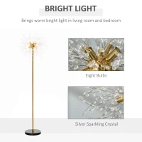 HOMCOM 160cm Dandelion-Crystallite Floor Lamp, with Foot Switch(m-4)