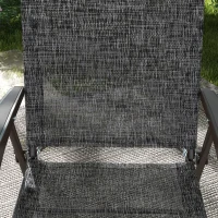 Outsunny Set of Two Folding Garden Chairs, with Fabric Mesh Seats - Grey(m-9)