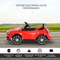 HOMCOM Voiture électrique Mercedes Benz GLA pour enfant de 3 ans et plus avec télécommande, MP3 USB, lumières et sons, ouverture de portes, charge maxi 30 kg, dimensions 100 x 58 x 46 cm rouge(m-4)