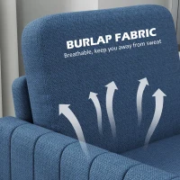 HOMCOM Modern Boxy Linen-Look Armchair - Blue(m-6)