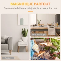 HOMCOM Cheminée éthanol à Poser en métal et Verre trempé avec réservoir 1,5 L, environ 3 h de durée de combustion Couverture 25 m² - dim. 60L x 26l x 50H cm(m-6)