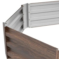 Outsunny Letto per Orto Rialzato Esagonale in Acciaio Galvanizzato con Fondo Aperto, Marrone(m-8)