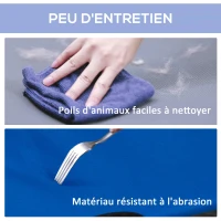 PawHut Lit surélevé pour chien lit de camp animal pliable intérieur extérieur tissu oxford 71 x 58 x 20 cm bleu(m-8)