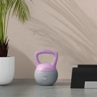 SPORTNOW 8KG Soft Kettlebell, Kettlebell with Non-Slip Handle for Home Gym, Weight Lifting, Strength Training, Purple/Grey(m-7)