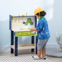 HOMCOM Kids Workbench Playset, with 31 Pieces, for Ages 3-6 Years(m-2)