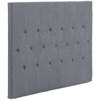HOMCOM Cabecero de Cama 160 cm Tapizado en Lino 2 Formas de Uso Vertical o Montado a la Pared Cabecero Gris