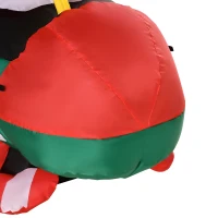 HOMCOM Babbo Natale Gonfiabile su Elicottero 107cm con 4 Luci LED e Gonfiatore, Decorazione Natalizia da Esterno(m-9)