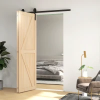 HOMCOM 152,5 CM Quincaillerie de porte coulissante pliante kit de rails de porte de grange coulissante en acier pour 2 portes(m-6)