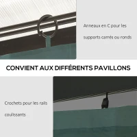 Outsunny 4 parois latérales pour pavillon de jardin tonnelle rigide 300 x 300 cm protéger de la pluie vent soleil gris(m-6)