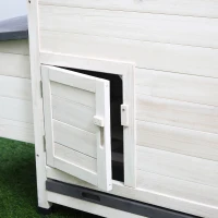 PawHut Gallinero de Madera para Exterior Jaula Grande de 2 Niveles 166x124x112 cm con Corral de Alambre Caja Nido Bandeja Extraíble y Rampa Gris y Blanco(m-9)