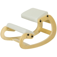 HOMCOM Siège assis genoux, siège ergonomique en bois avec fonction à bascule, chaise à genoux réglable pour bureau à domicile