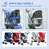 PawHut Dog Stroller with Rain Cover for Small Miniature Dogs, Folding Pet Pram with Cup Holder, Storage Basket, Reflective Strips, Blue(m-8)
