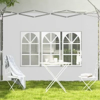 Outsunny Gazebo Side Panels, Sides Replacement with Window for 3x3(m) or 3x4m Pop Up Gazebo, 2 Pack, White(m-7)