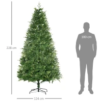 HOMCOM Sapin de Noël artificiel 228 cm 2056 branches + support pied vert(m-3)