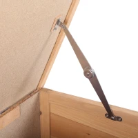 PawHut Clapier sur pied cage à lapin avec toit bitumé ouvrant 2 portes verrouillables 2 tiroirs à déjection coulissants mangeoire bois de sapin traité dim. 112L x 50l x 54H cm bois naturel et noir(m-9)