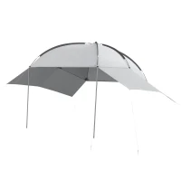 Outsunny Tendalina ad Arco Portatile con Pareti Laterali, in Poliestere e Acciaio, 300x262x230-260 cm, Grigio(m-10)