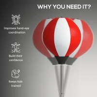 HOMCOM Punching Bag with Stand Boxing Bag Set with Adjustable Height, Red(m-5)