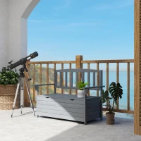 Outsunny Two-Seater Garden Storage Bench - Grey(m-7)