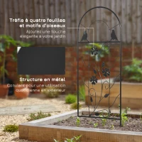 Outsunny Treillis de jardin lot de 2 support pour plantes grimpantes en métal - 38 x 98 cm noir(m-6)
