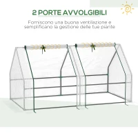 Outsunny Serra da Giardino con Copertura in PE Rinforzato e Telaio in Acciaio, 180x90x90cm, Bianco(m-7)