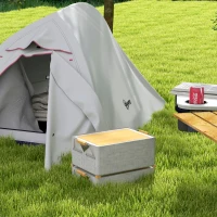 Outsunny Tenda da Campeggio con Borsa da Trasporto, in Poliestere e Alluminio, 300x135x110 cm, Grigio Chiaro(m-9)
