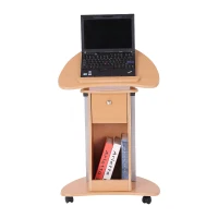 HOMCOM Table ordinateur portable bureau support ordinateur portable plateau conférence station de travail réglable bois clair(m-4)