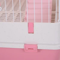 PawHut Four-Tier Small Animal Cage, for Bunnies, Ferrets, Chinchillas w/ Wheels, Tray - Pink(m-8)