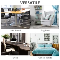 HOMCOM Tavolino da Caffè Basso a 2 Livelli Arredamento Moderno , Tavolino Basso in Legno e Alluminio, Bianco, 90x60x42cm(m-4)