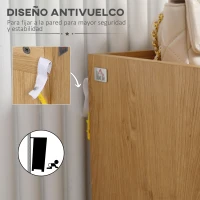 HOMCOM Zapatero con 2 Puertas y 5 Estantes para 15 Pares de Zapatos para Pasillo Entrada 60x32x100 cm Madera y Blanco(m-6)