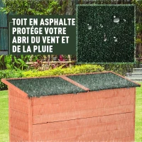 Outsunny Armoire de Jardin sur Pied Double Porte étagère et Toit bitumé relevable dim. 128L x 50l x 91H cm Bois Sapin pré-huilé(m-5)