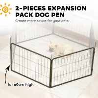 PawHut 2 Piece Dog Pen Expansion Pack for 60cm High Pet Playpen with 3 Stakes, for Small Dogs(m-4)