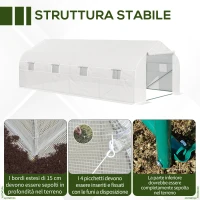 Outsunny Serra per Orto 6x3x2m con 8 Finestre e Porta Avvolgibile, in Acciaio e PP, Verde(m-5)