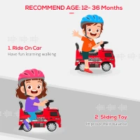 HOMCOM Compatible Kids Ride On Car Truck Mercedes Benz Licensed Toddler Foot To Floor Slider w/Under Seat Storage for 12 - 36 Months Red(m-6)