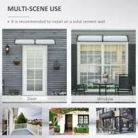 Outsunny Front Door Canopy, Outdoor Awning, 200 x 96cm Rain Shelter for Window, Porch and Front/Back Door, Clear(m-6)