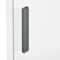 kleankin Armadietto Medicinali a 3 Ripiani con Porta Magnetica, in Acciaio, 30x12x60 cm, Bianco(m-8)