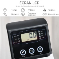 HOMCOM Vélo d'appartement semi-allongé vélo couché magnétique écran LCD multifonction siège réglable 8 niveaux de résistance(m-4)